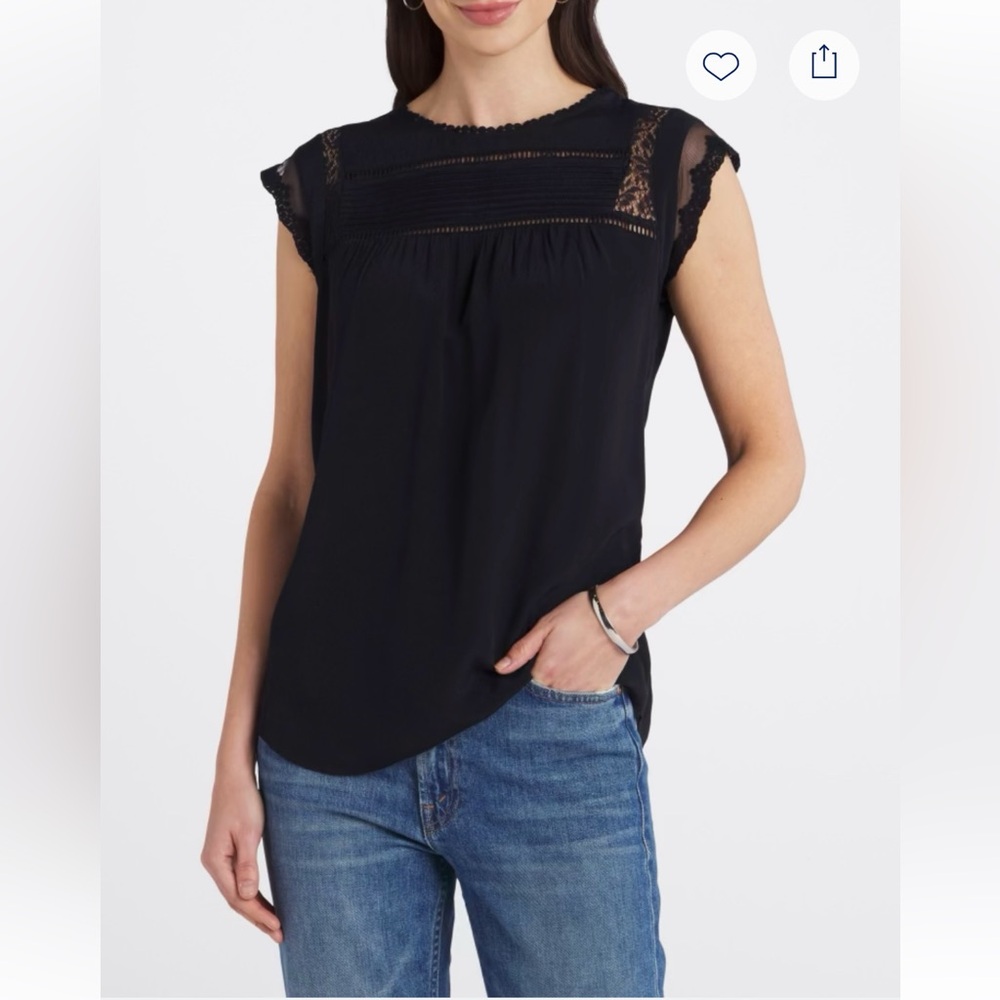 NWT Daniel Rainn Becru Lace Detail Blouse